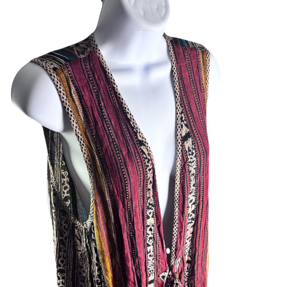 CAROLE LITTLE Vintage Sleeveless Vest w/a geometric & striped pattern Womens 8 - Picture 6 of 11
